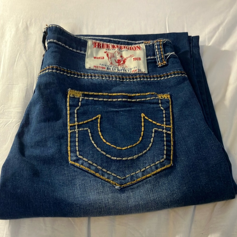 True Religion Men’s 36 x 30 Distressed Jeans
